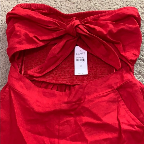 LOFT Beach Strapless Cutout Tie Romper - Picture 4 of 4